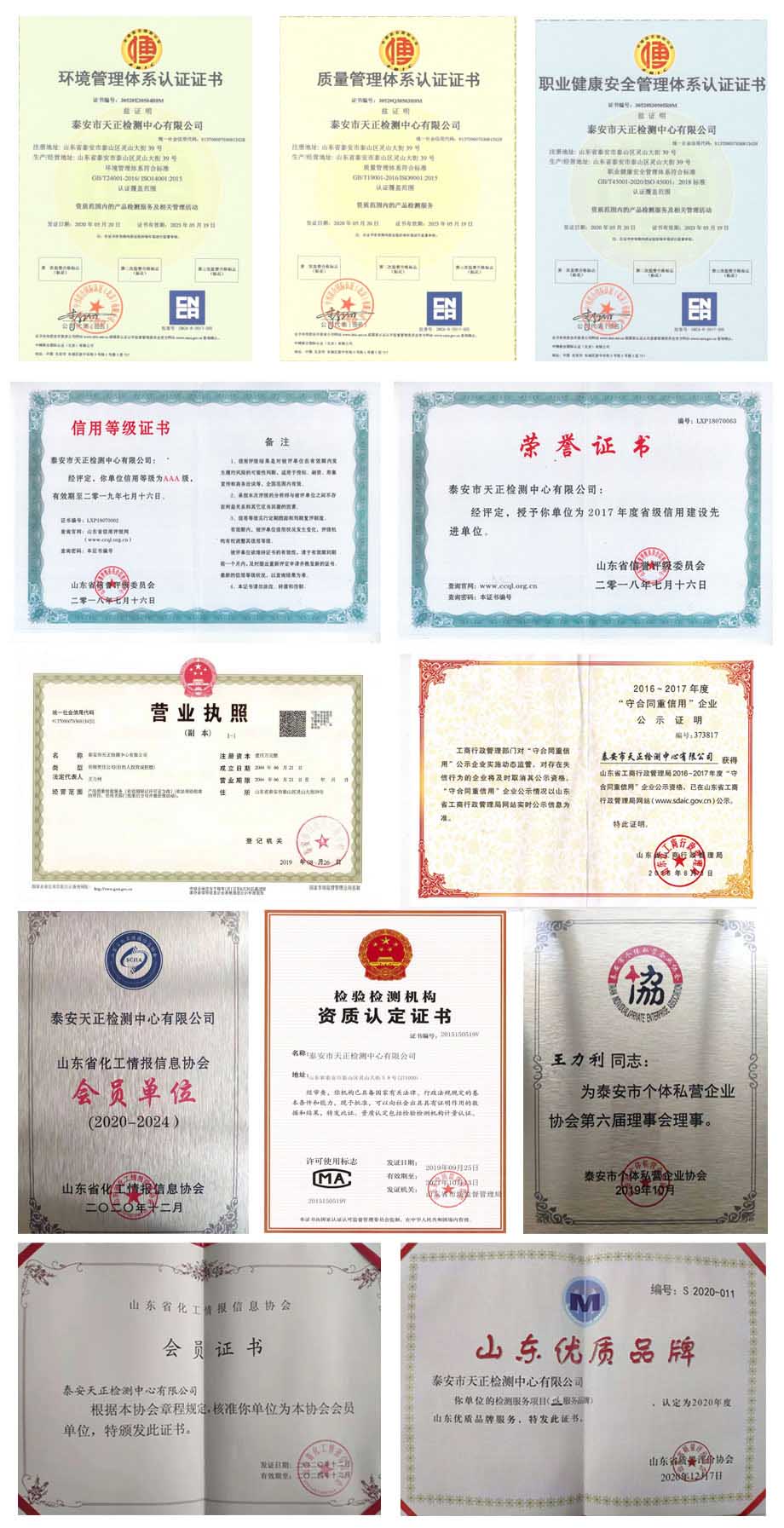 泰安市天正检测中心有限公司